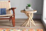 میز کناری با پایه های چوبی